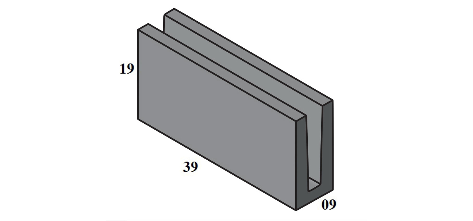 Canaleta de Concreto 9x19x39