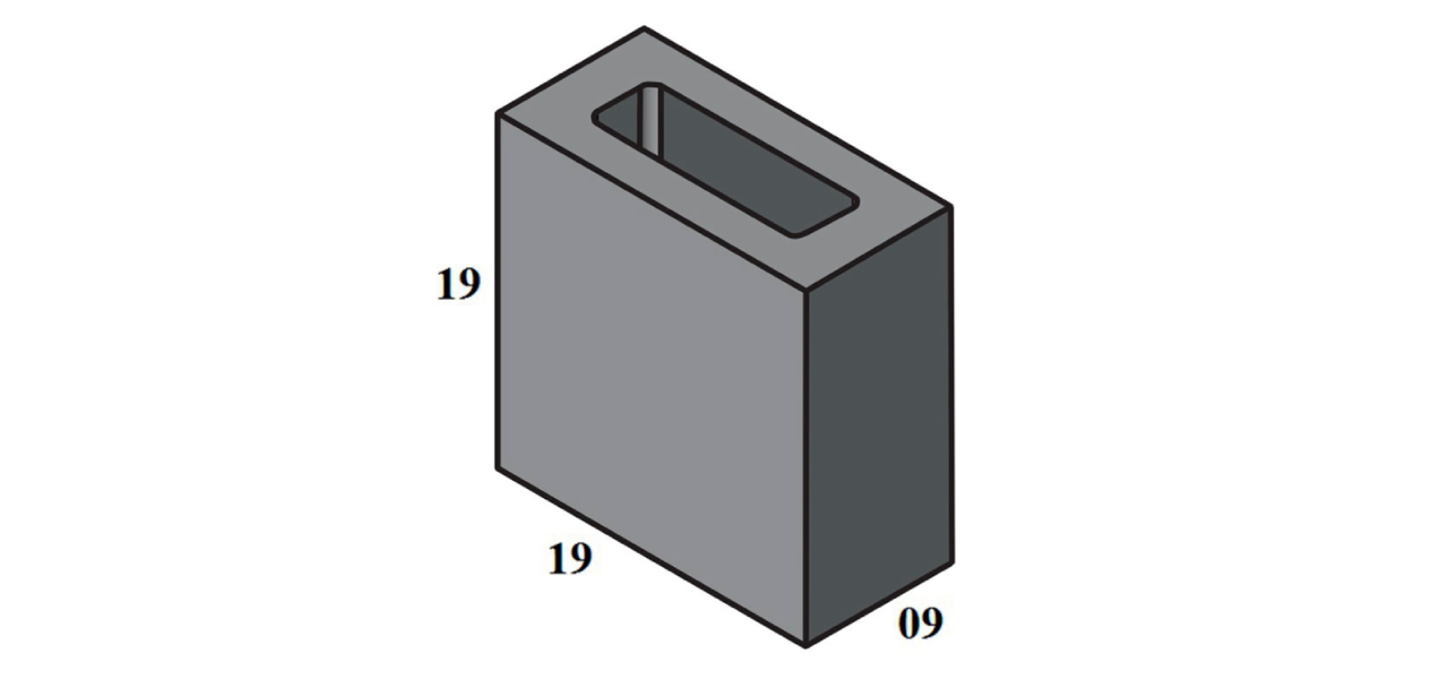 Meio Bloco de Concreto 14x19x19